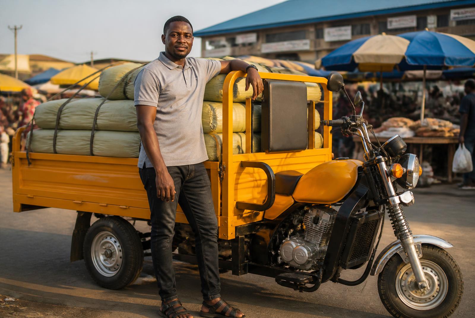 Nigerian logistics entrepreneur with a productive transport asset